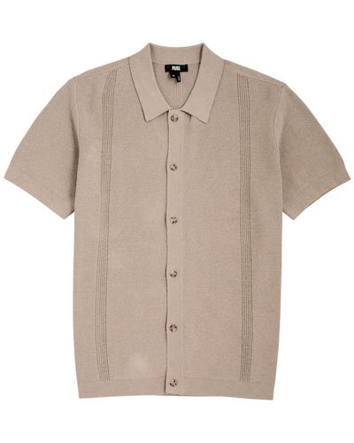 PAIGE Mendez Knitted Cotton-Blend Shirt - Natural