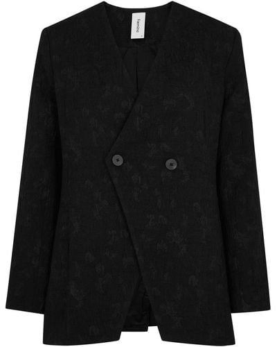 Foemina Drew Floral-Jacquard Cotton-Blend Jacket - Black