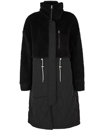 Varley Walsh Quilted Shell And Faux Shearling Coat - Black
