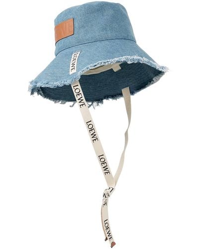 Loewe X Paula's Ibiza Distressed Bucket Hat - Blue