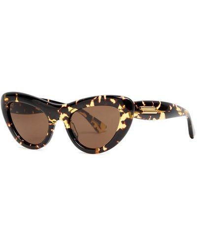 Bottega Veneta Tortoiseshell Cat-Eye Sunglasses - Brown