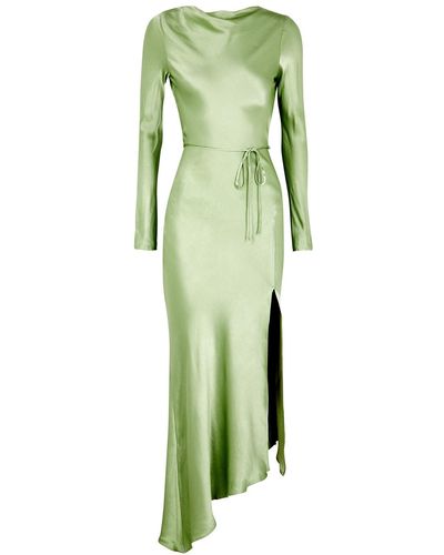 Bec & Bridge Crest Light Green Satin Midi Dress