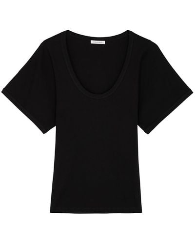 By Malene Birger Lunai Ribbed Stretch-cotton T-shirt - Black