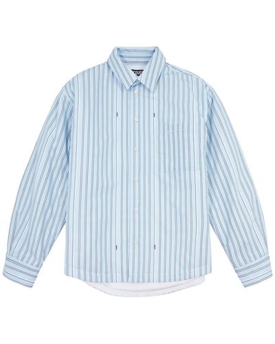 Jacquemus Le Chemise Boulanger Striped Cotton Overshirt - Blue
