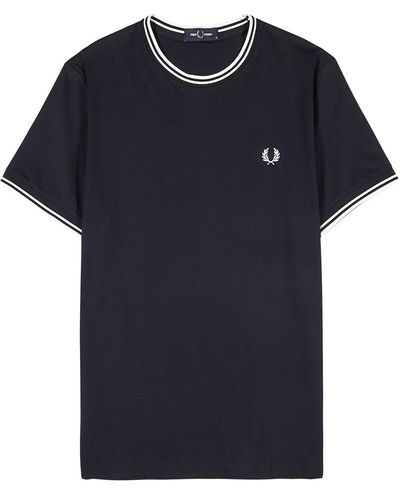 Fred Perry M1588 Cotton T-Shirt - Blue