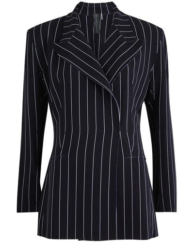 Norma Kamali Striped Stretch-Jersey Blazer - Black