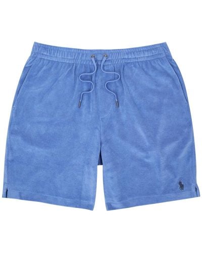 Polo Ralph Lauren Logo-Embroidered Terry Shorts - Blue