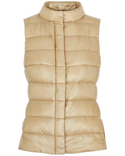 Herno Giulia Quilted Shell Gilet - Natural