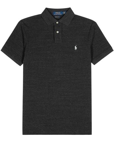Polo Ralph Lauren Custom Slim Piqué Cotton Polo Shirt - Black