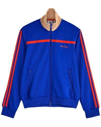 adidas Colour-Blocked Striped Jersey Track Jacket - Blue