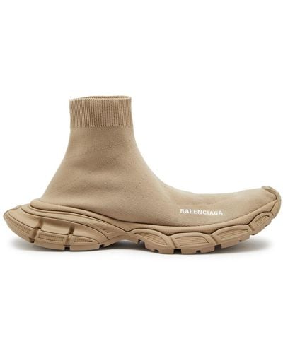 Balenciaga 3xl Sock Stretch-knit Sneakers - Brown