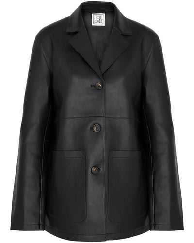 Totême Easy Leather Jacket - Black