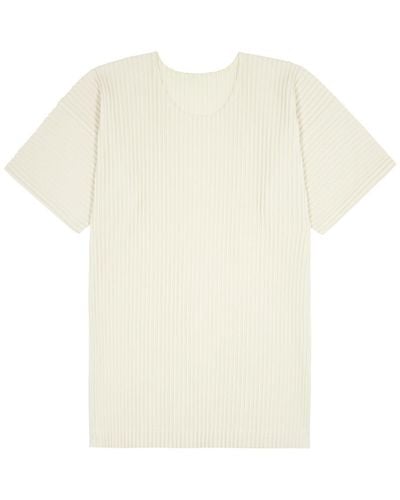 Issey Miyake Homme Plissé Pleated Jersey T-Shirt - White