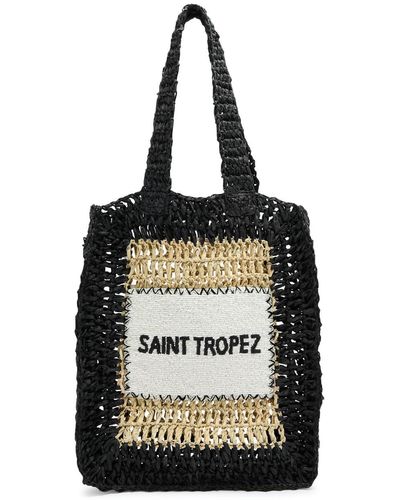 De Siena Saint Tropez Crochet Tote - Black