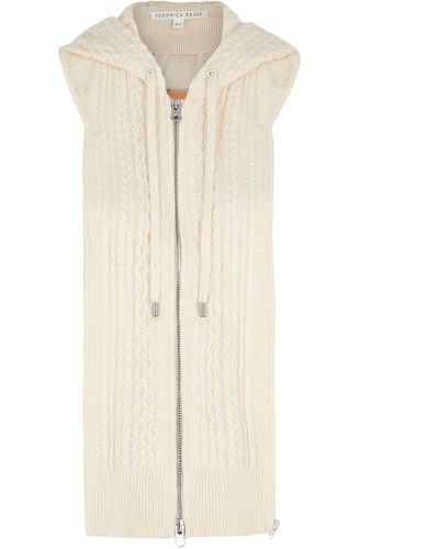 Veronica Beard Kirk Hooded Cable-knit Dickey - Natural