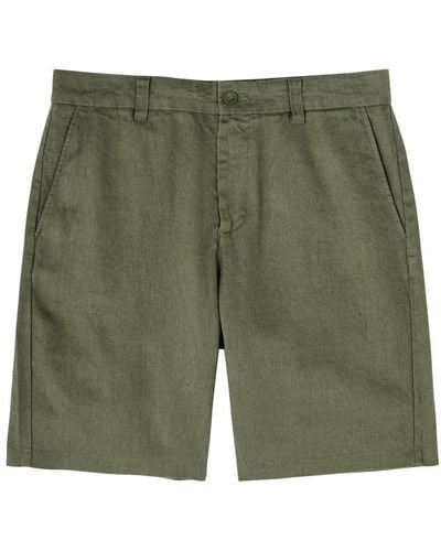 NN07 Crown Linen Shorts - Green