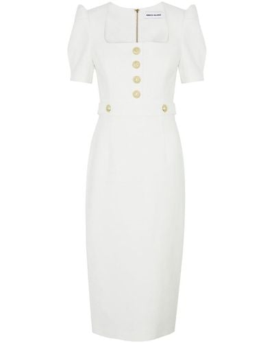 Rebecca Vallance Clarisse Bouclé Cotton-Blend Midi Dress - White