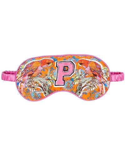 Jessica Russell Flint P Is For Parrot Silk Eye Mask - Red