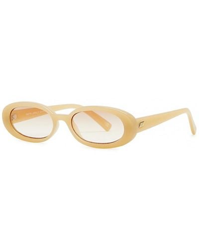 Le Specs Outta Love Oval-Frame Sunglasses - Metallic