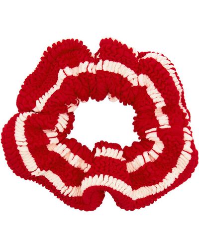 Hunza G Seersucker Scrunchie - Red