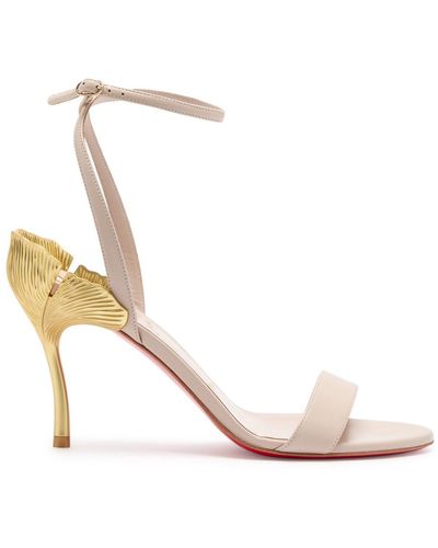 Christian Louboutin Ginko Girl 85 Leather Sandals - Natural