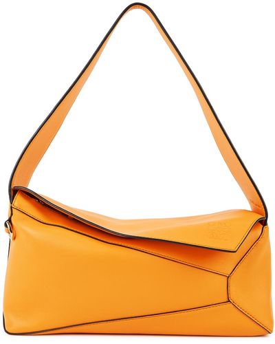 Loewe Puzzle Leather Hobo Bag - Orange