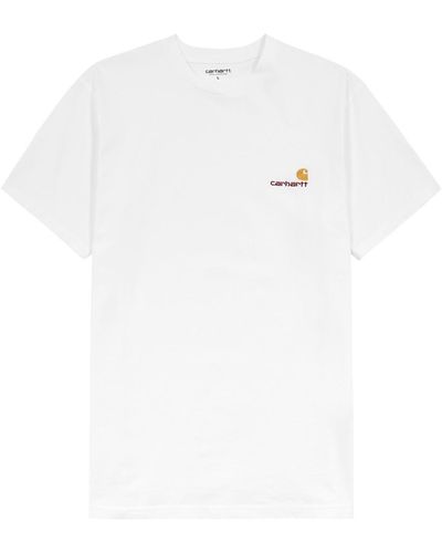 Carhartt American Script Logo-Embroidered Cotton T-Shirt - White