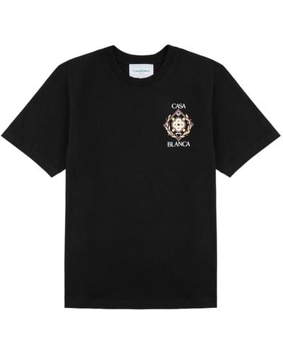 Casablancabrand Championship Printed Cotton T-shirt - Black