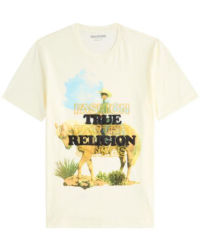 True Religion Cowboy Printed Cotton T-Shirt - Metallic
