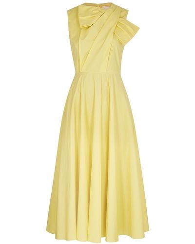 ROKSANDA Brigette Cotton-poplin Midi Dress - Yellow