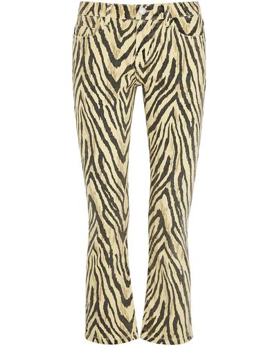 Current/Elliott The Ruby Cropped Zebra-print Jeans - Natural