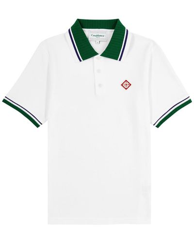 Casablanca Logo Cotton Polo Shirt - White