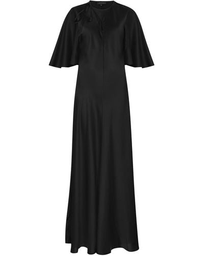 Lee Mathews Stella Silk-satin Maxi Dress - Black