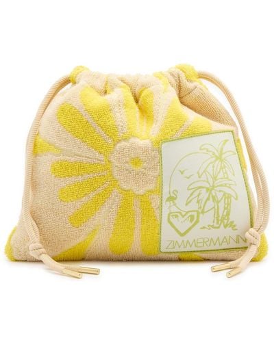 Zimmermann Floral-Jacquard Terry Pouch - Yellow