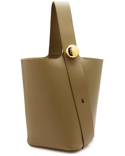 Loewe Pebble Medium Leather Bucket Bag - Natural