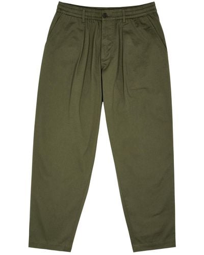 Universal Works Tapered-leg Cotton Trousers - Green