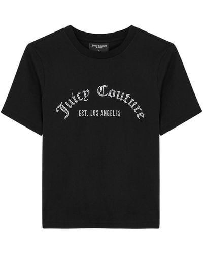Juicy Couture Noah Logo-embellished Cotton T-shirt - Black