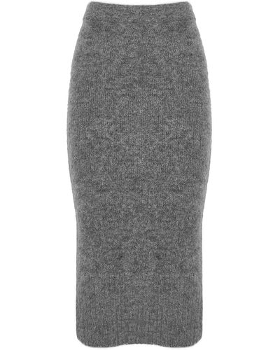 Day Birger et Mikkelsen Pierre Knitted Midi Skirt - Gray