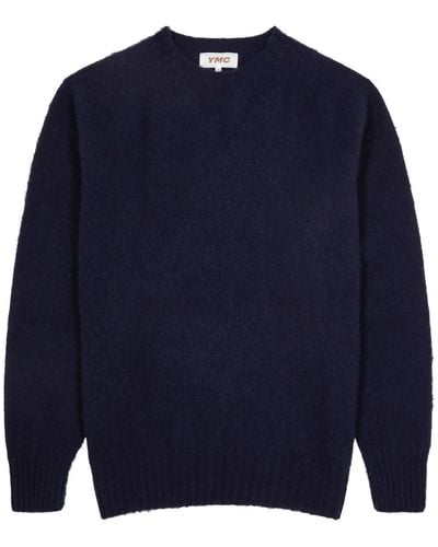 YMC Suedehead Wool Sweater - Blue