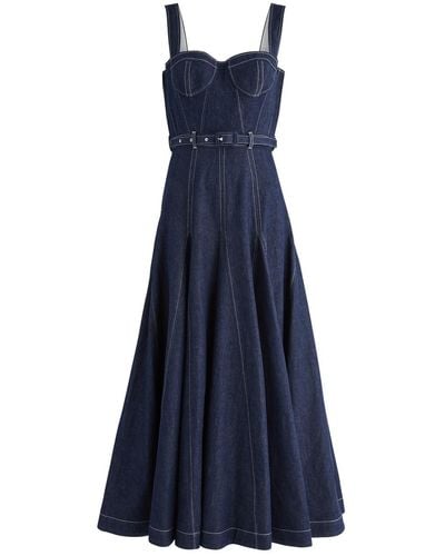 Huishan Zhang Keya Denim Maxi Dress - Blue