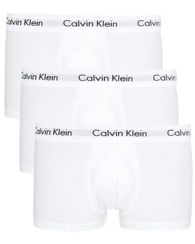 Calvin Klein Stretch-Cotton Low-Rise Trunks - White