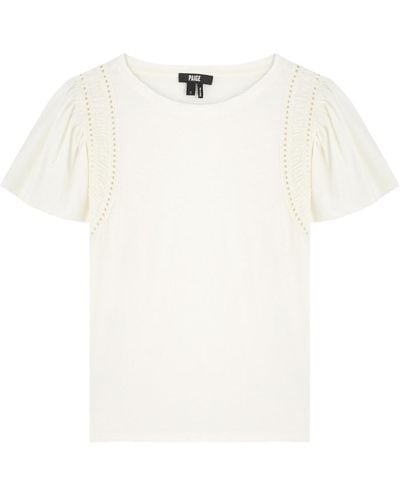 PAIGE Paisley Cotton-Blend T-Shirt - White