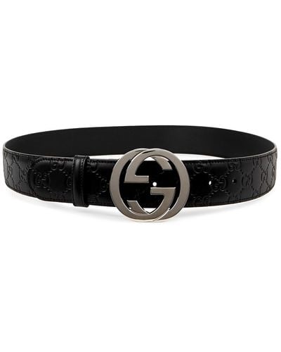 Gucci Gg Monogrammed Belt - Black