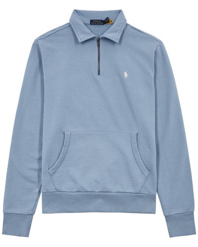 Polo Ralph Lauren Half-Zip Logo Cotton Sweatshirt - Blue