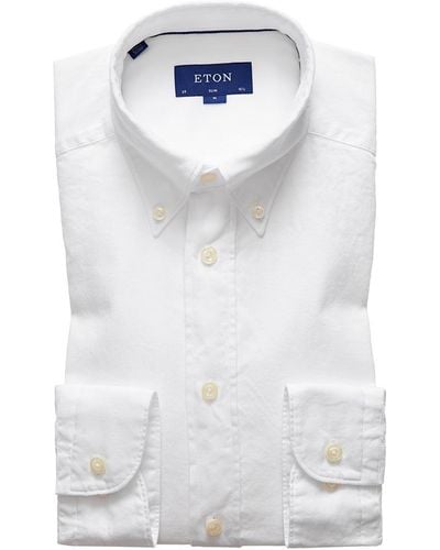 Eton Soft White Royal Oxford Shirt