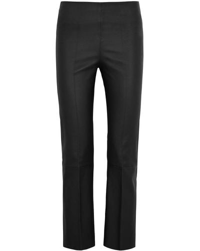 By Malene Birger Florentina Cropped Leather Leggings - Gray