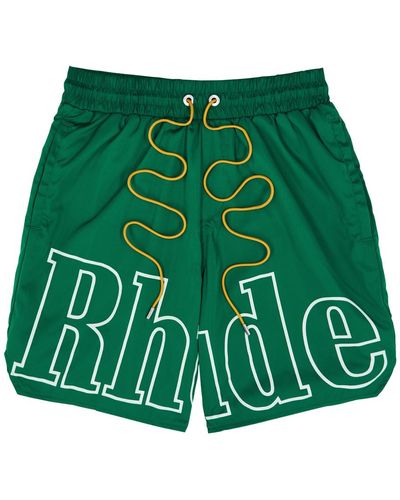Rhude Logo-print Nylon Track Shorts - Green