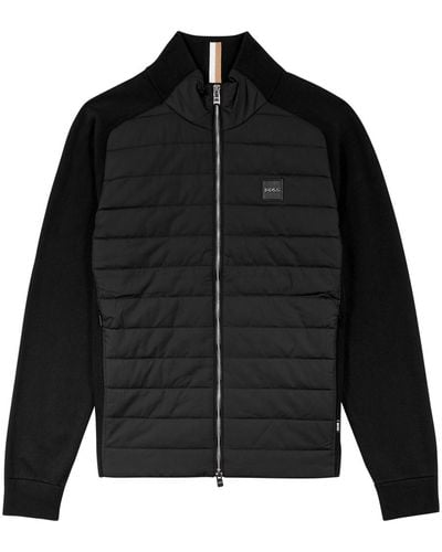 BOSS Quilted Shell And Cotton-Blend Jacket - Black