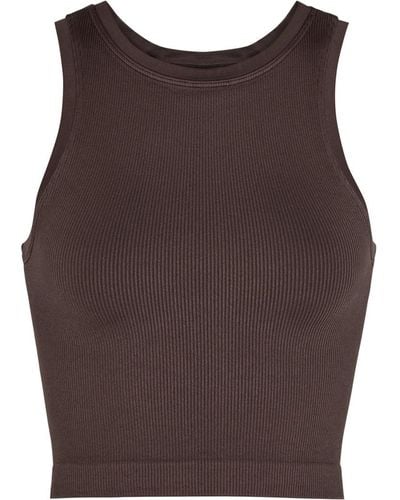 Prism Luminous Ribbed Stretch-Jersey Tank - Brown
