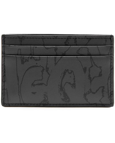 Alexander McQueen Logo-print Leather Card Holder - Gray